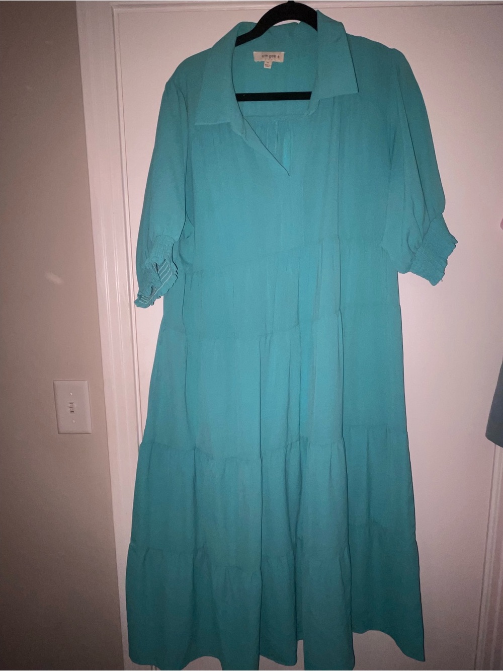 Umgee Teal Tiered Maxi Dress